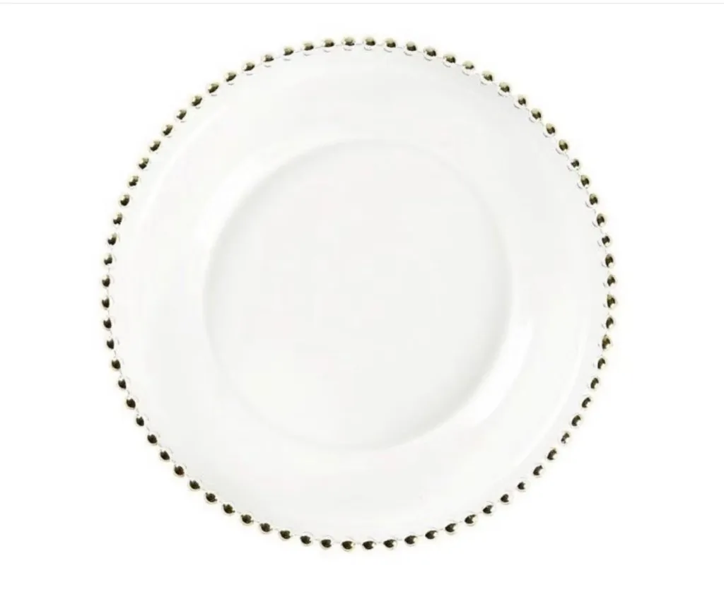 Charger plate beaded gold