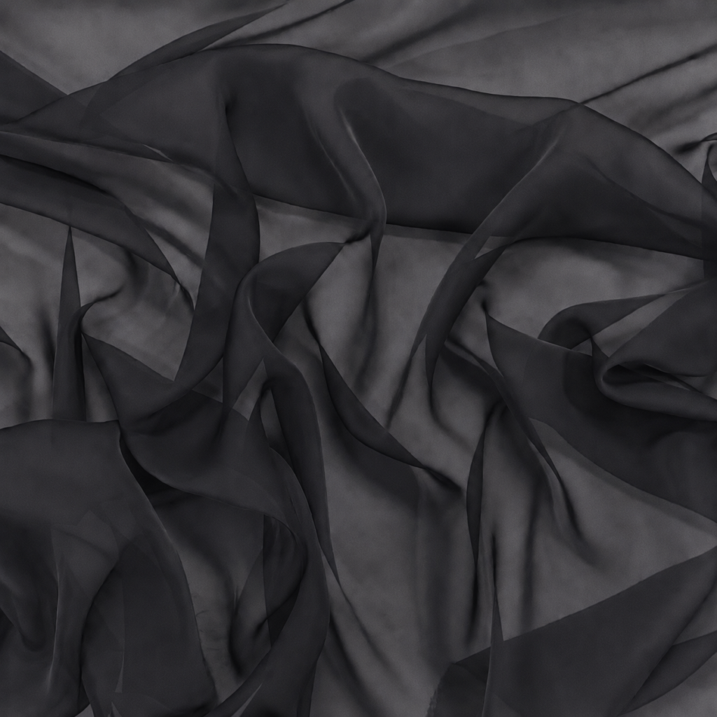 Drapery black chiffon