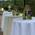 Light brown table lamp — event decor rental
