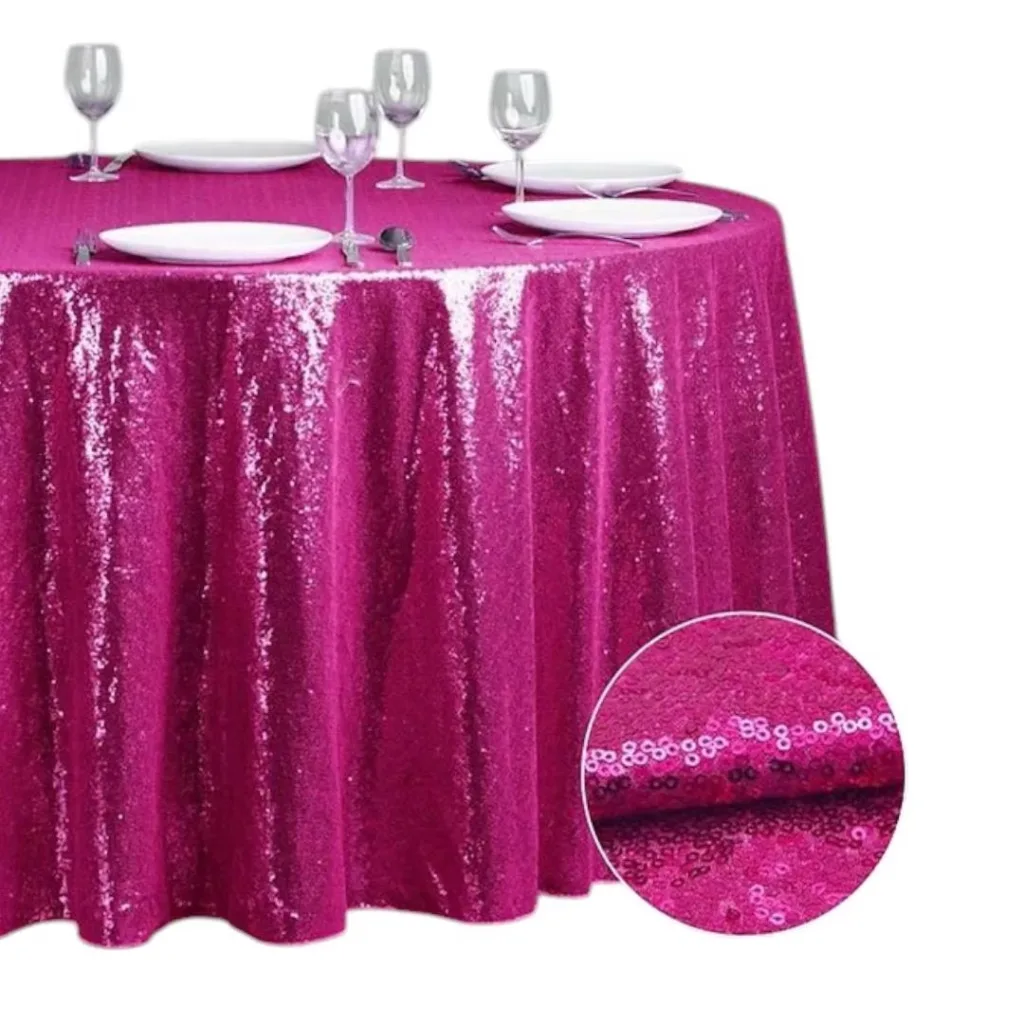 Sequin tablecloth – fuchsia