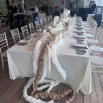 Rectangular tablecloth – cream beige — event decor rental