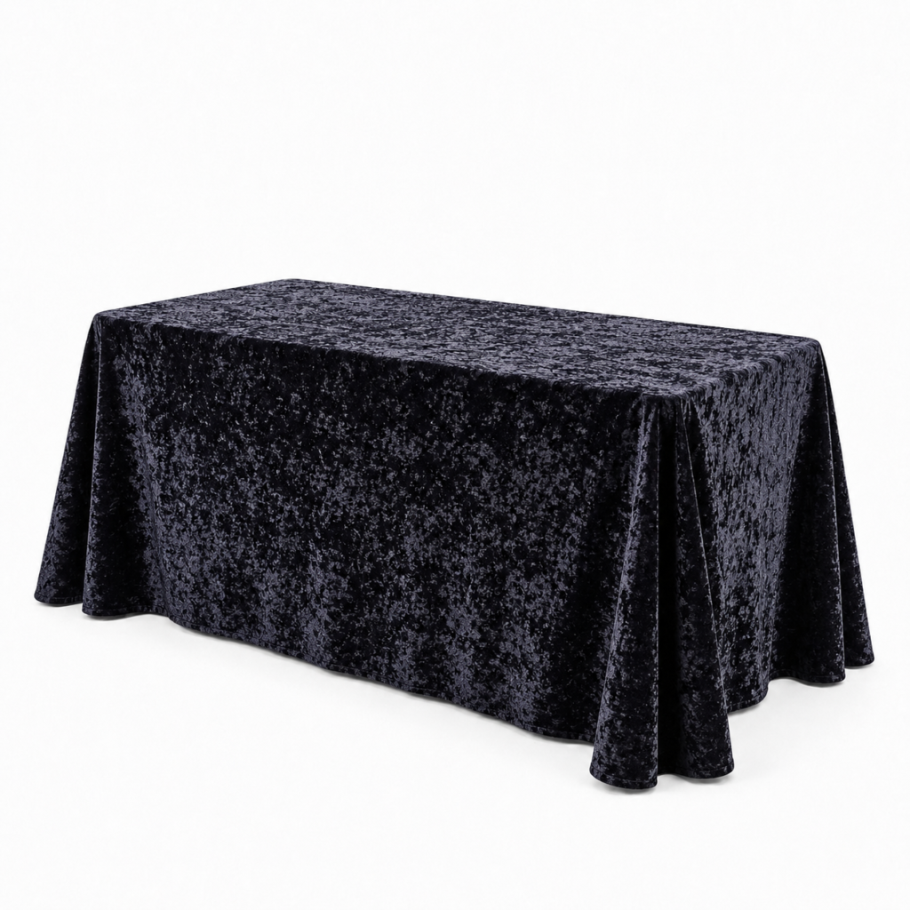 Rectangular velour tablecloth – black