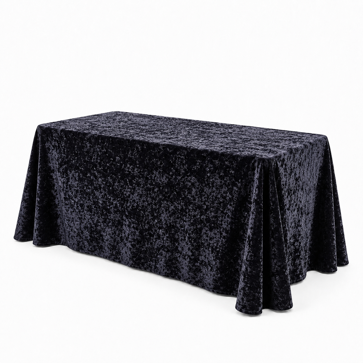 Rectangular velour tablecloth – black — event decor rental