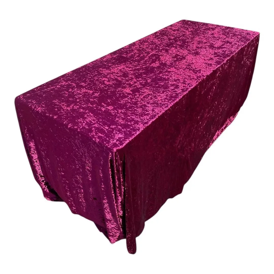 Rectangular velour tablecloth – bordo — event decor rental
