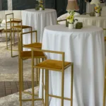 Light brown table lamp — event decor rental