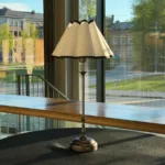 White and black lamp shade — event decor rental