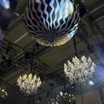 Crystal white chandelier — event decor rental