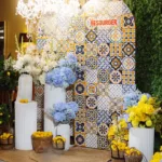 Crystal white chandelier — event decor rental