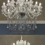 Crystal white chandelier — event decor rental