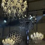Crystal white chandelier — event decor rental