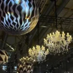 Crystal white chandelier — event decor rental