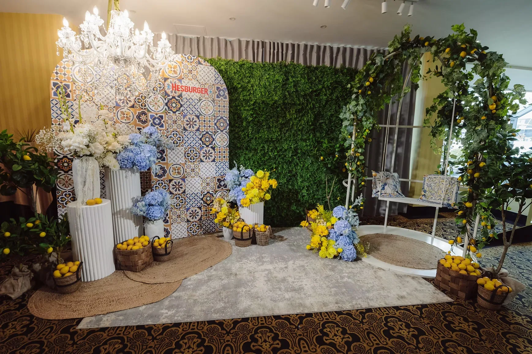Crystal white chandelier — event decor rental
