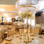 Crystal white chandelier — event decor rental