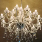 Crystal white chandelier — event decor rental