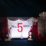 Crystal white chandelier — event decor rental