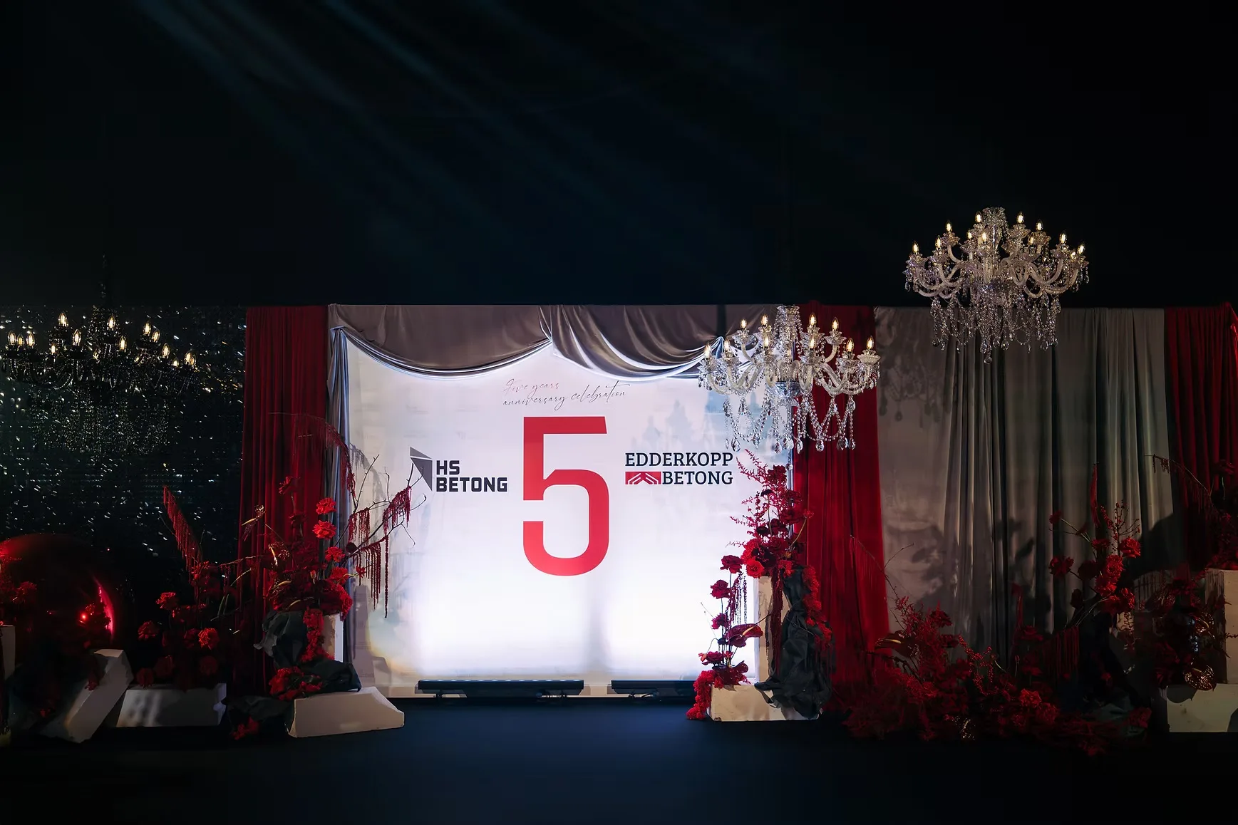 Crystal white chandelier — event decor rental