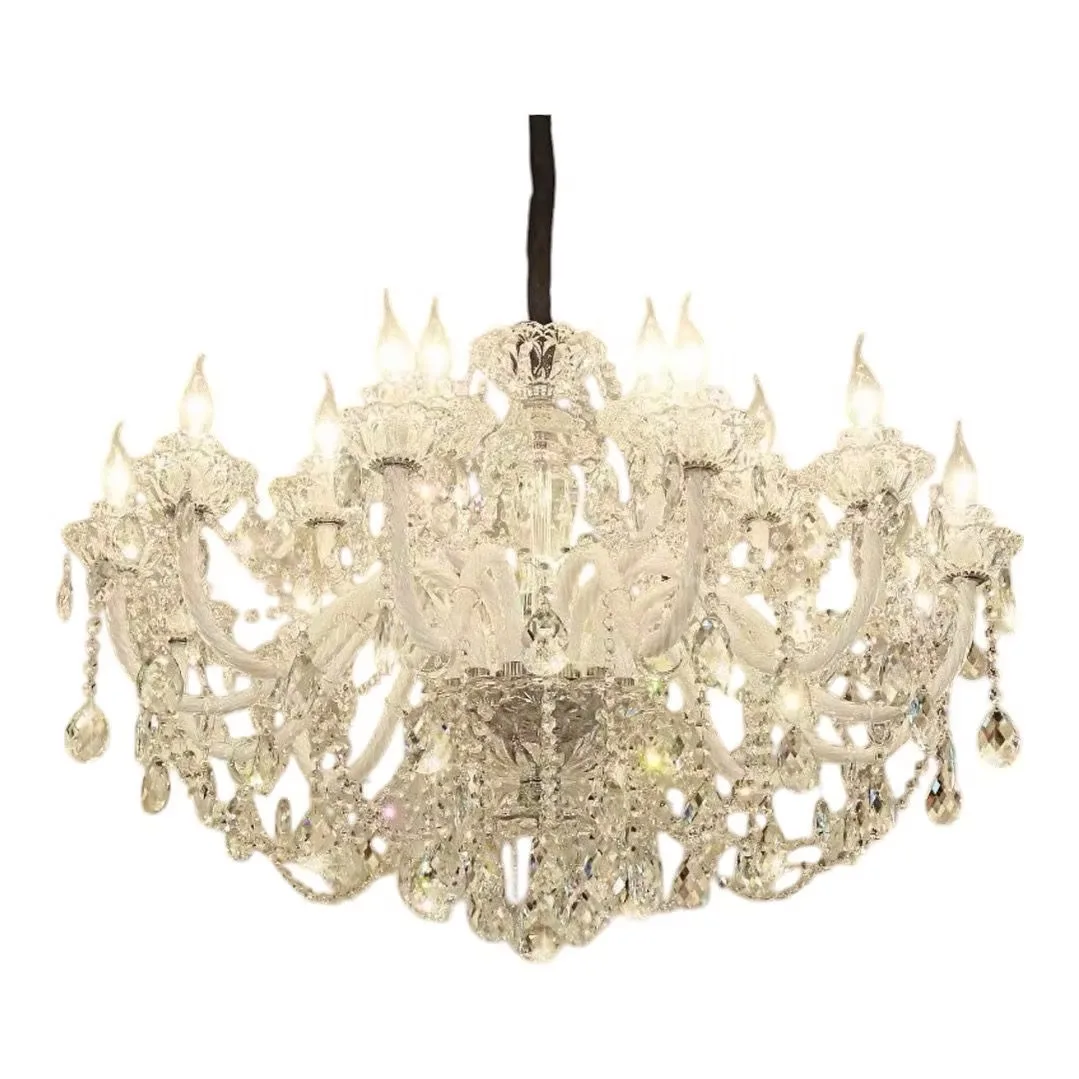 Crystal white chandelier — event decor rental