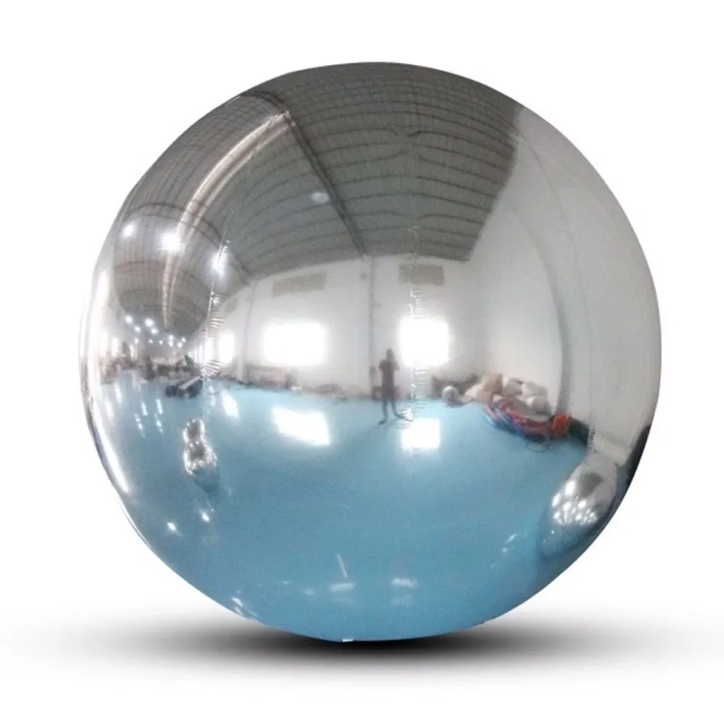 Silver inflatable balloons