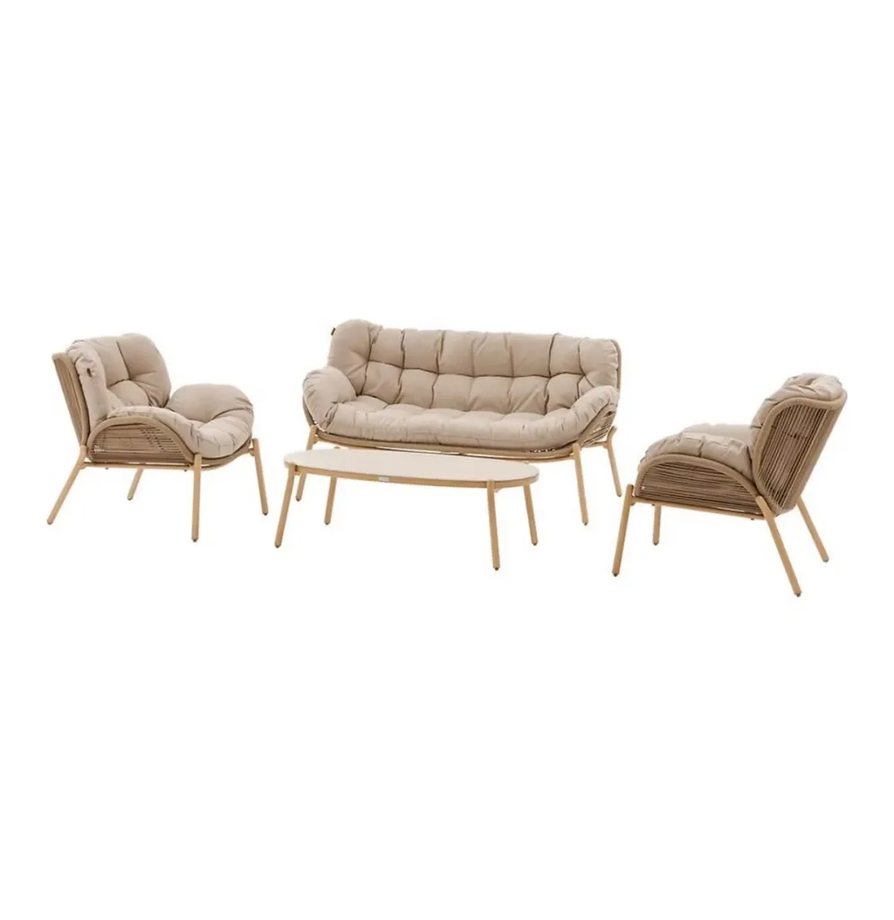 Beige lounge zone set
