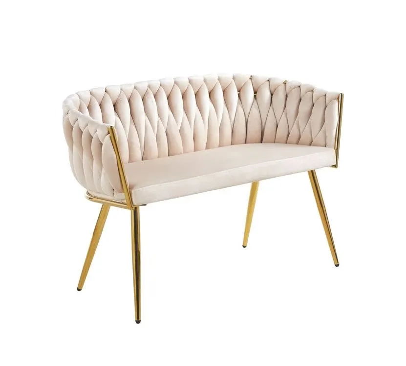 Beige lounge area two-seater sofa