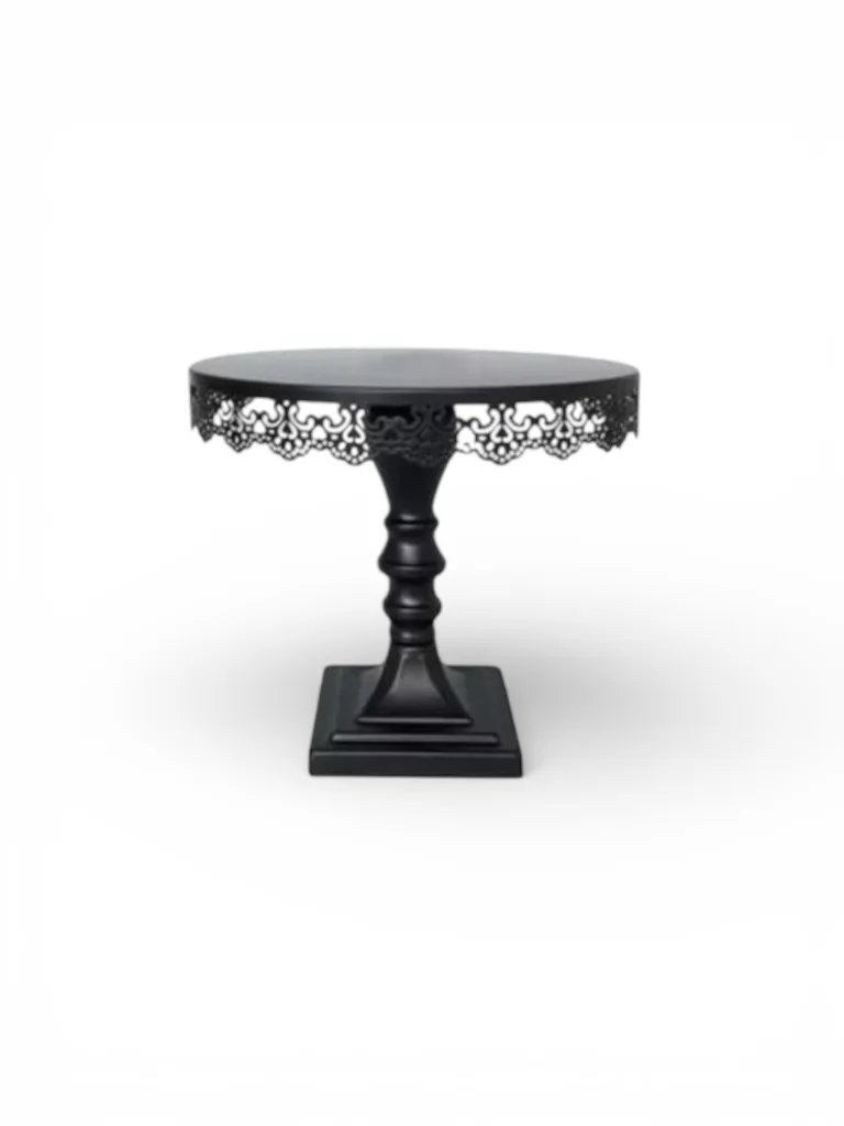 Black dessert stand one-tier