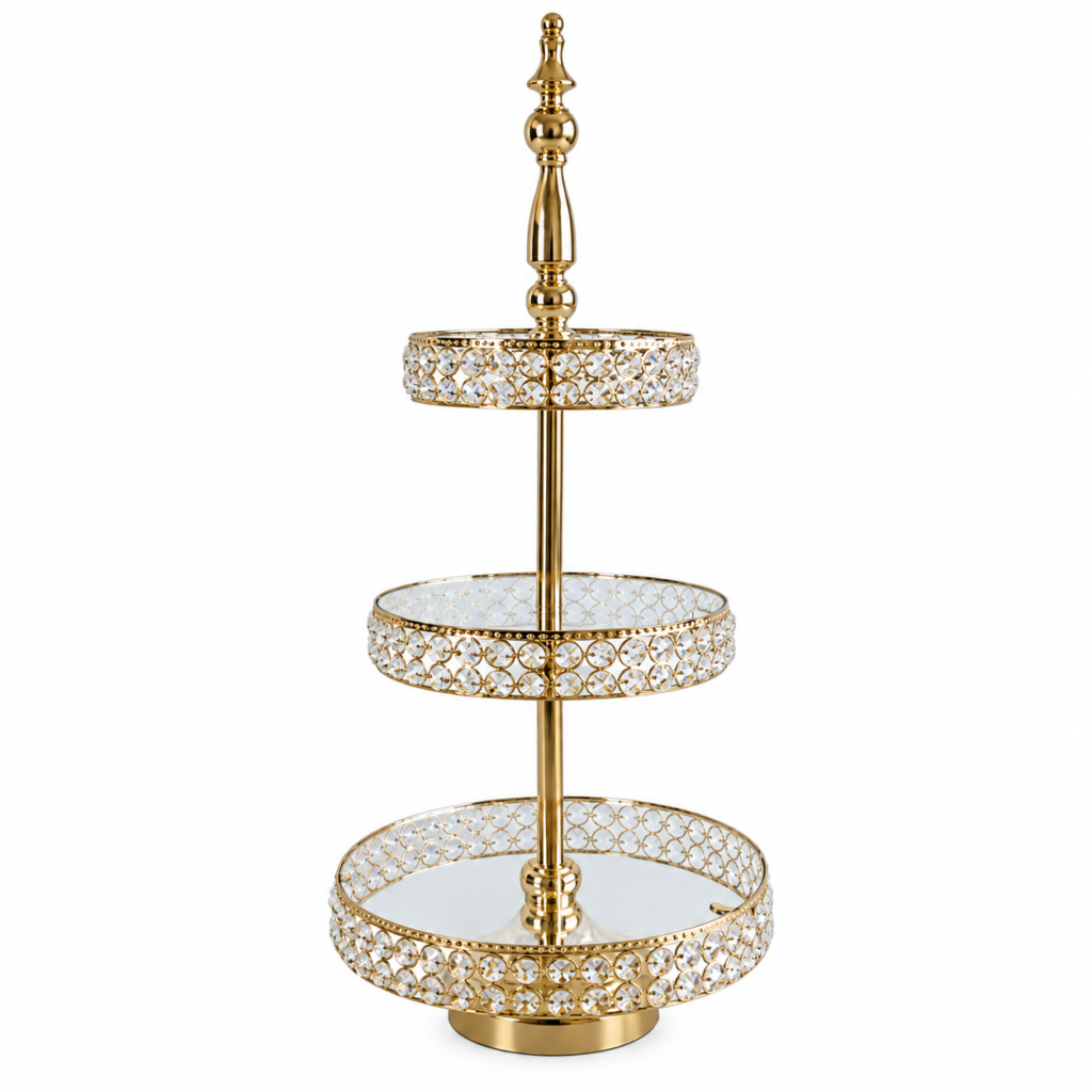 Gold dessert stand three-tiers