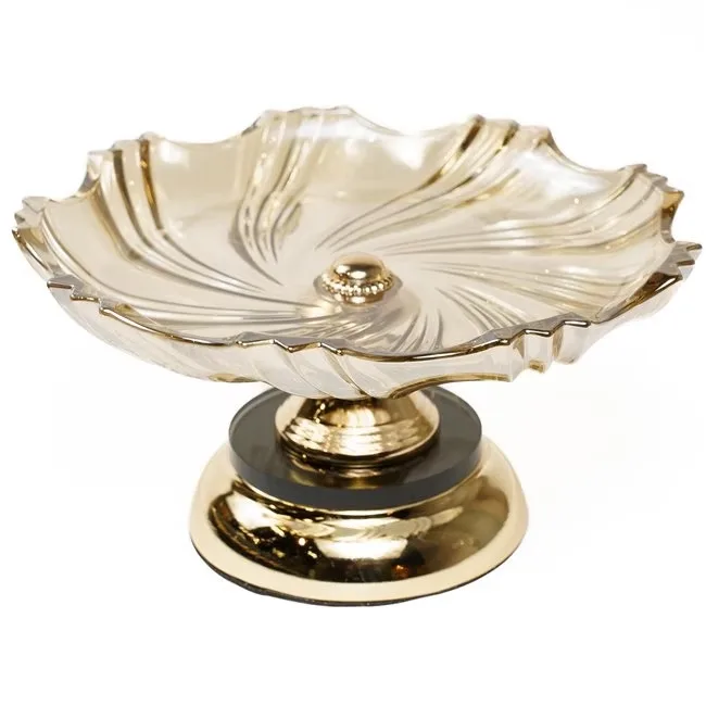 Блюдо для сладостей янтарное и золотое