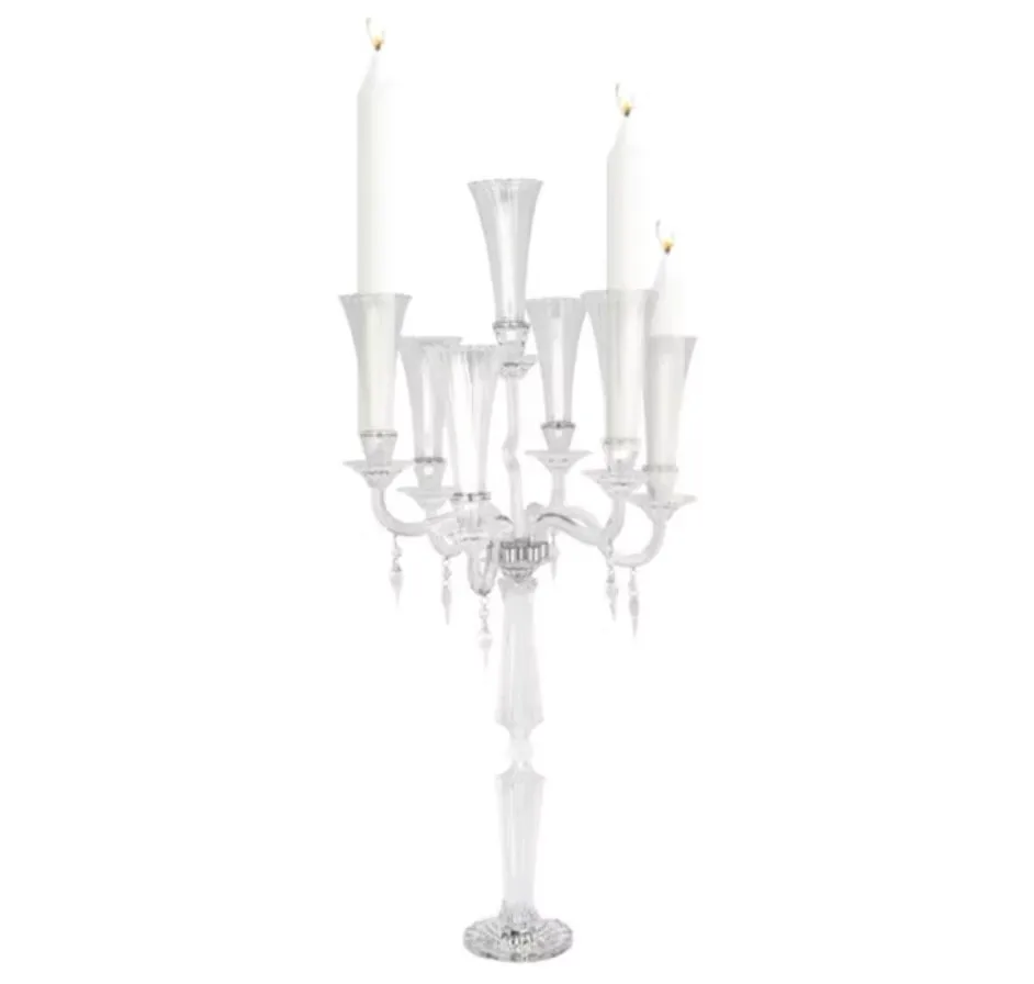 Transparent glass candlestick