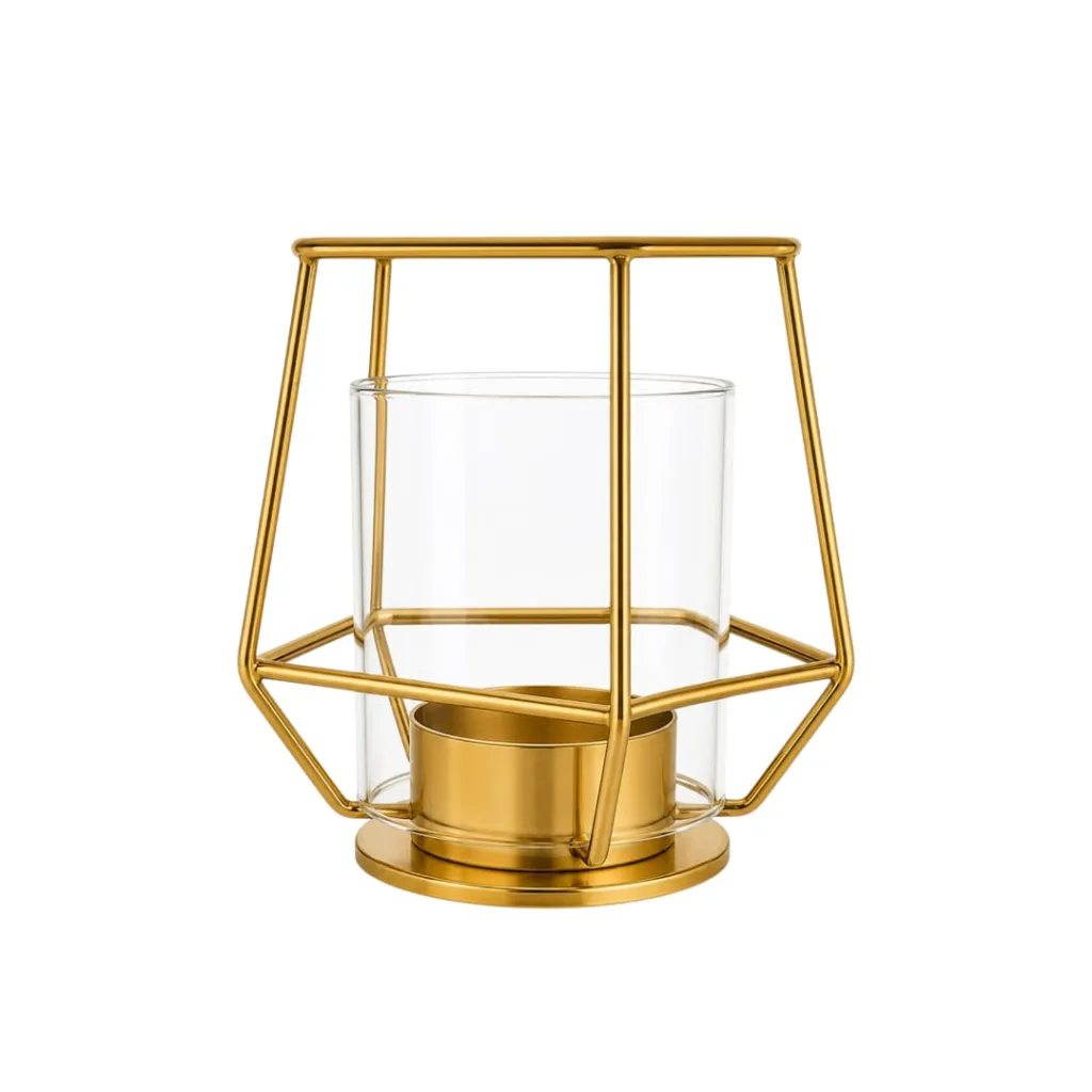 Gold candlestick for tealights