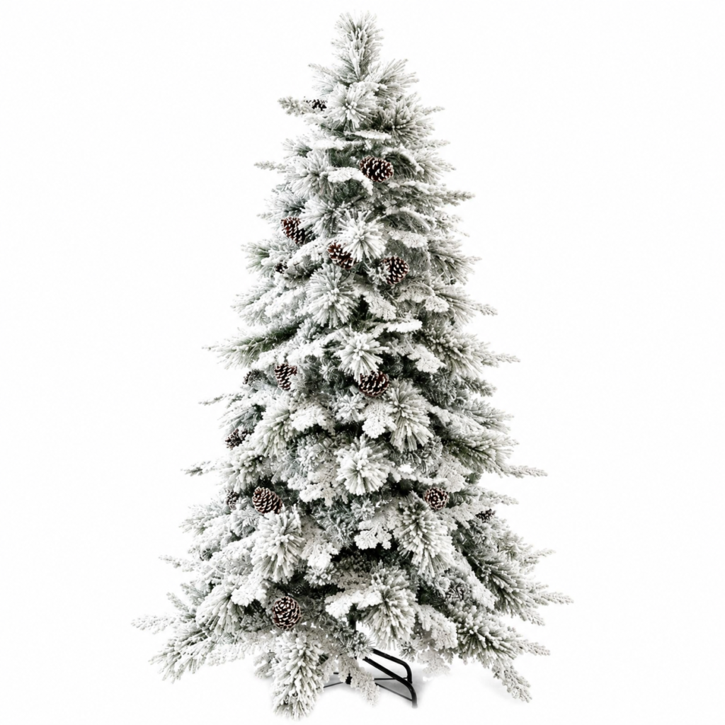 A snowy Christmas tree