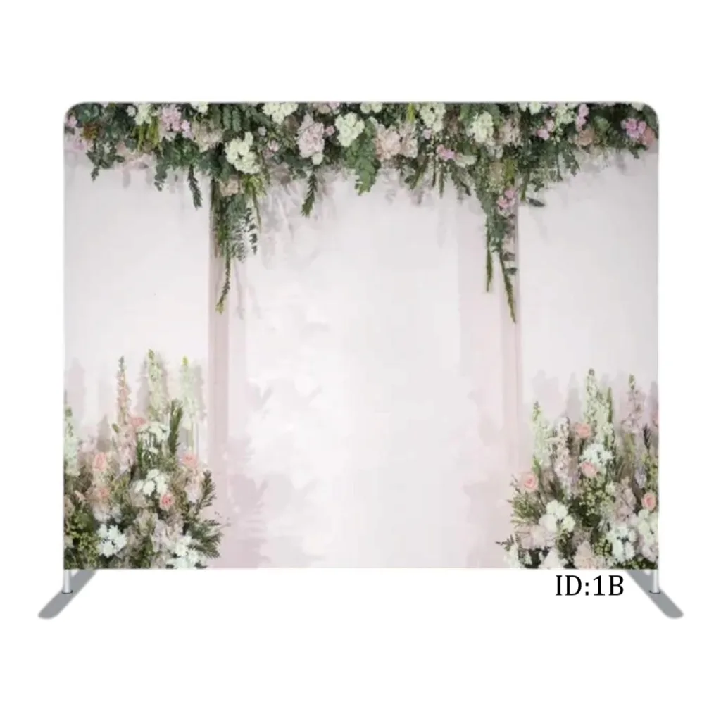 Floral wedding fabric banner