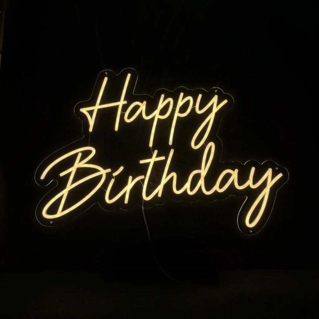 Neon sign ”Happy birthday”