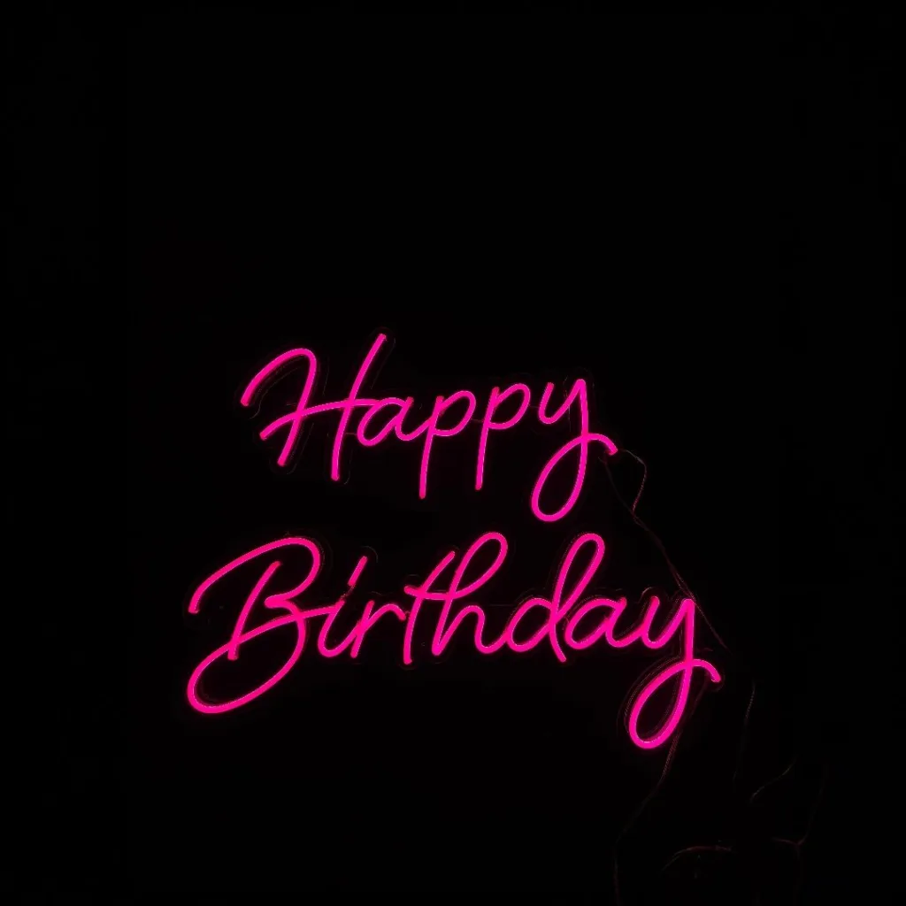 Neon sign ”Happy Birthday”