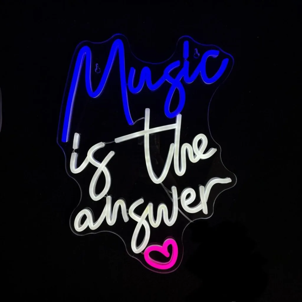 Neon sign”Music in the answer”