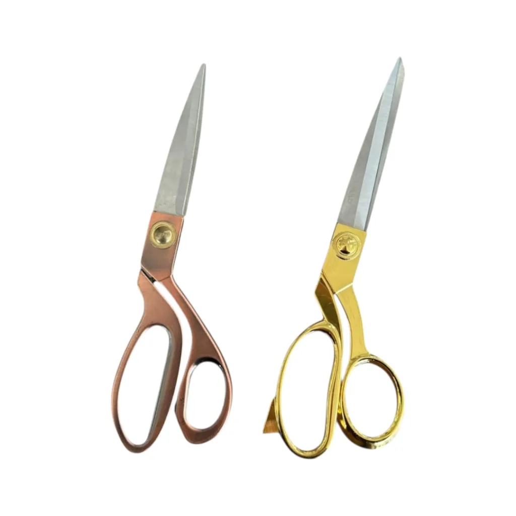 Gold and bronze color scissors