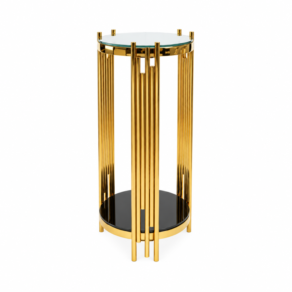 Gold & black round stand