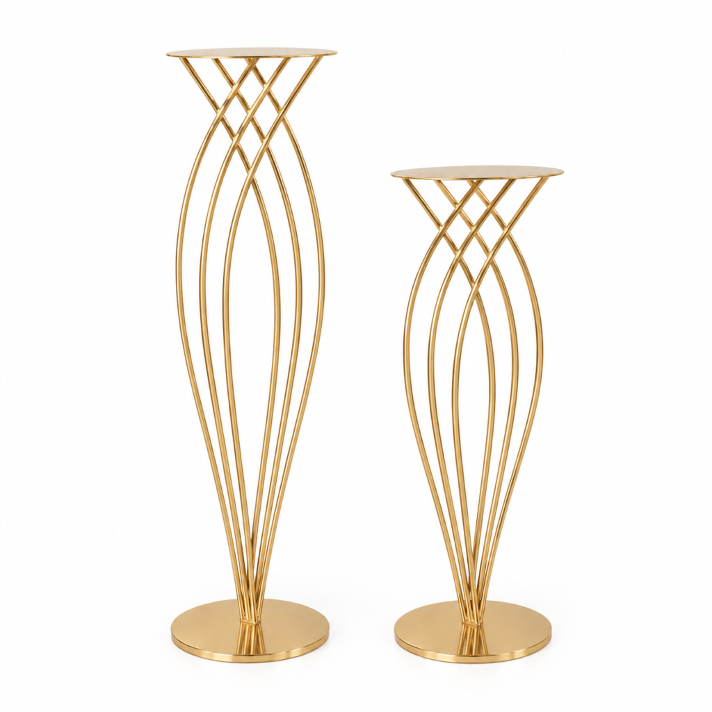 Gold curved stand