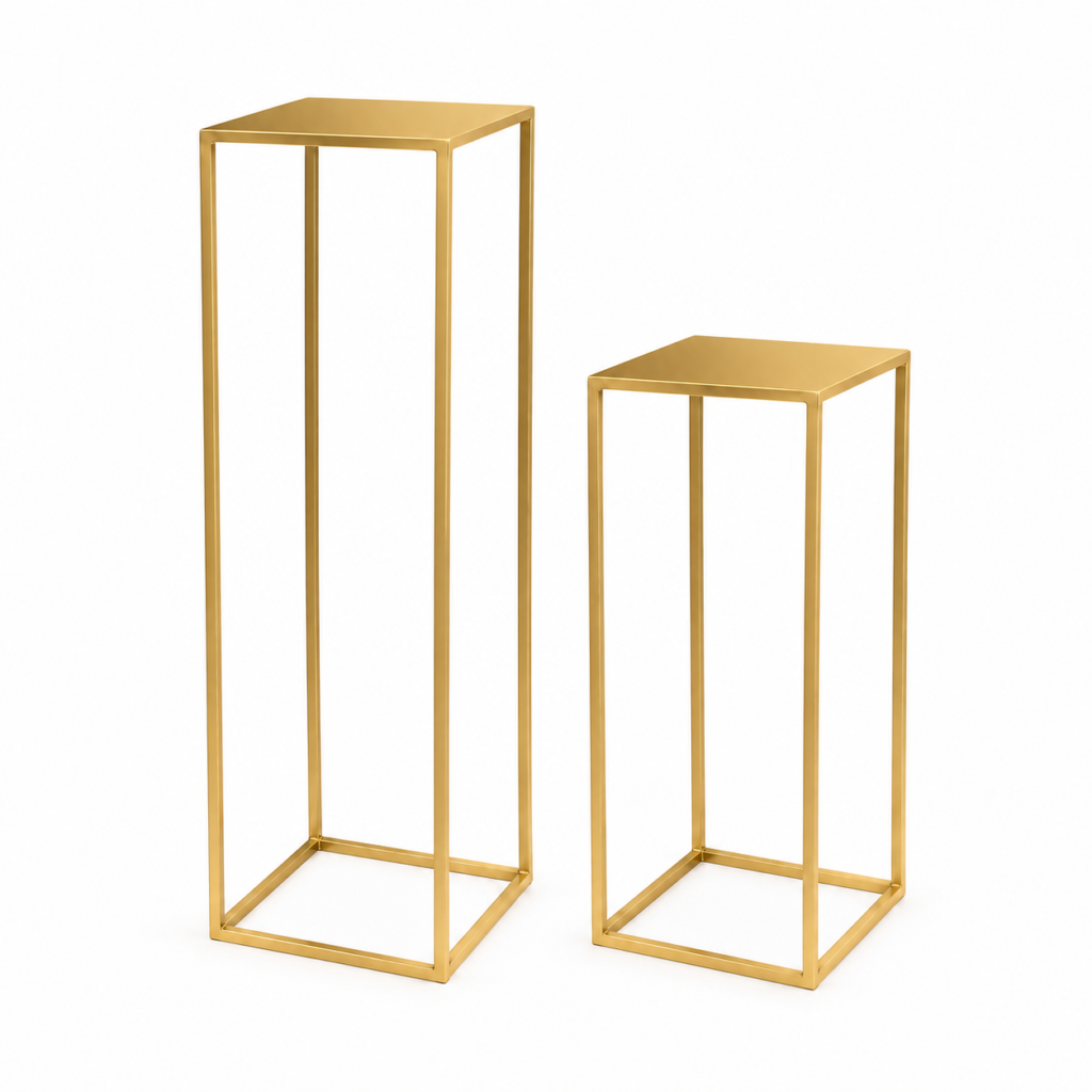 Gold rectangular stands