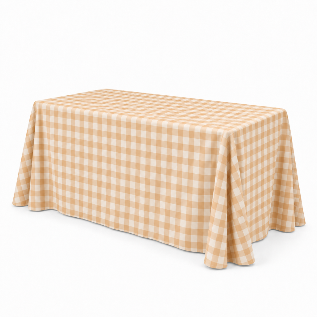 Rectangular tablecloth – checkered beige