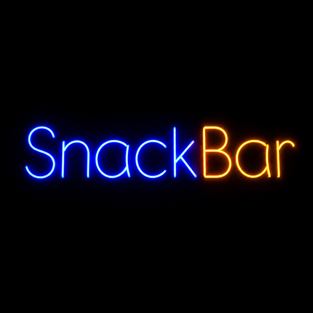 Неоновая вывеска «Snack Bar»