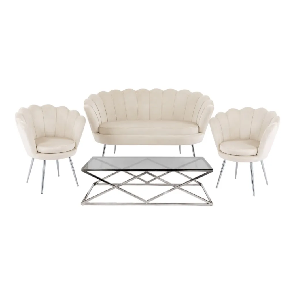 Beige lounge zone set