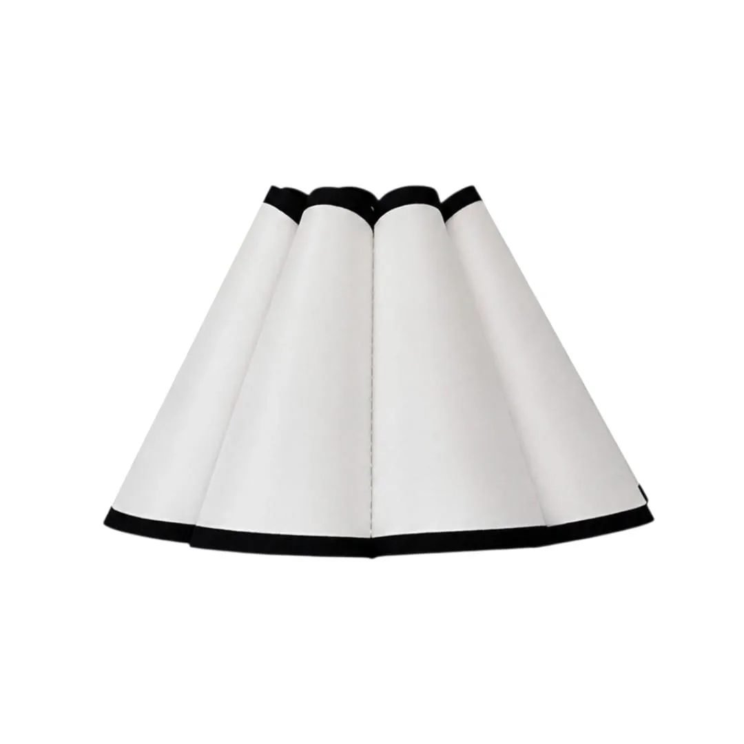 White and black lamp shade — event decor rental