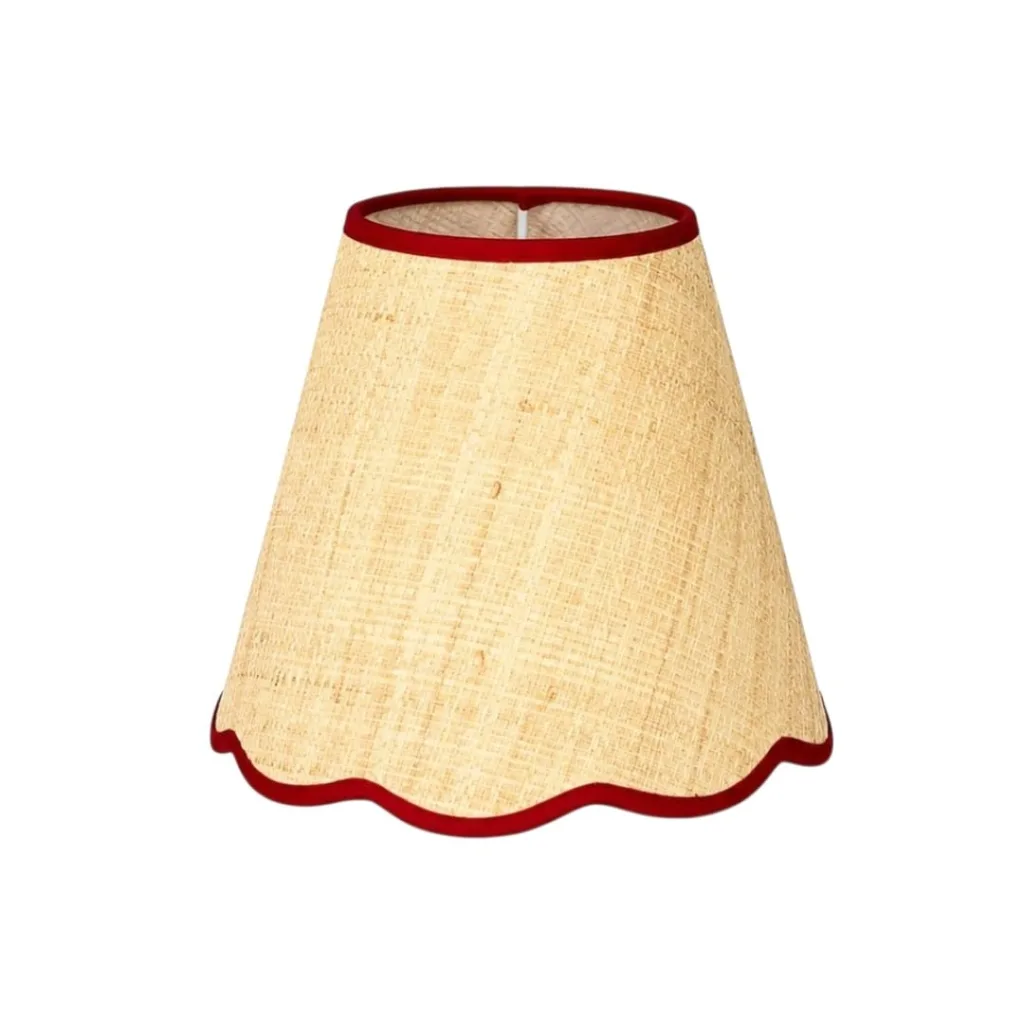 Beige with red trim