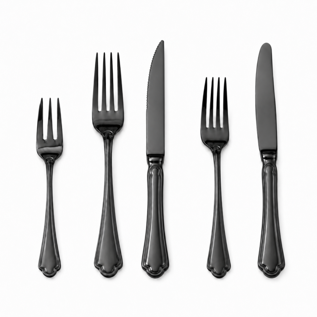 Black cutlery set – 5 pieces