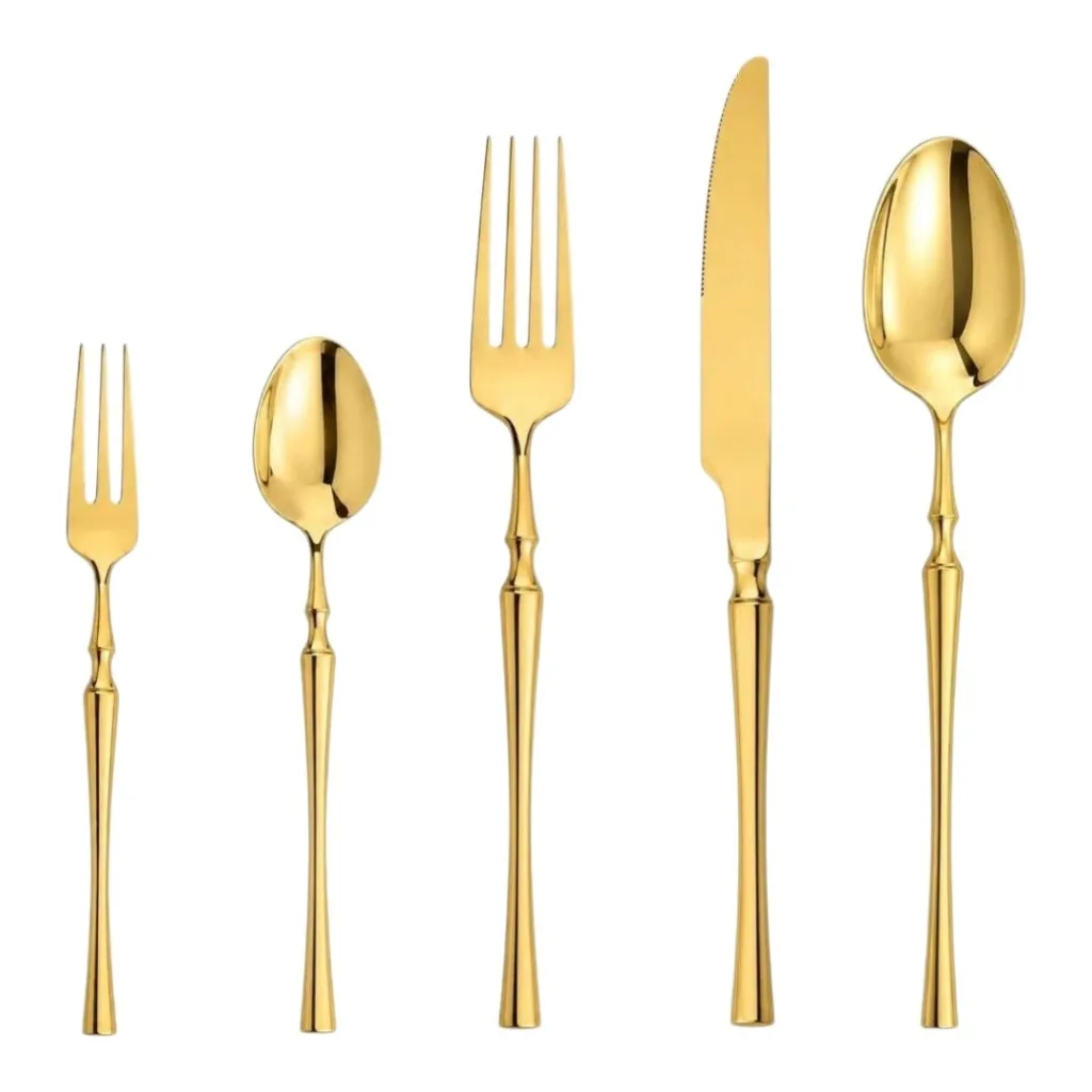 Gold cutlery set – 5 pieces