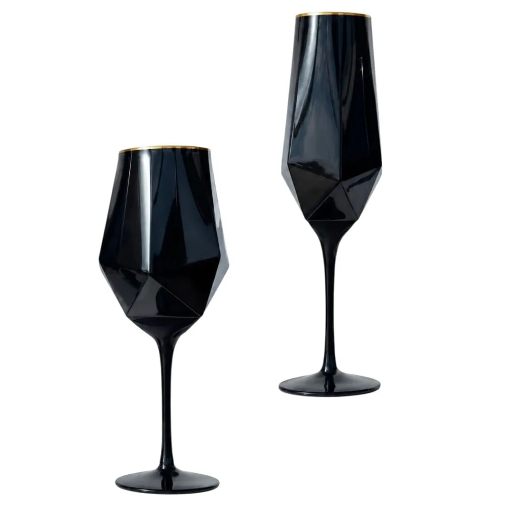 Black glasses with gold rim