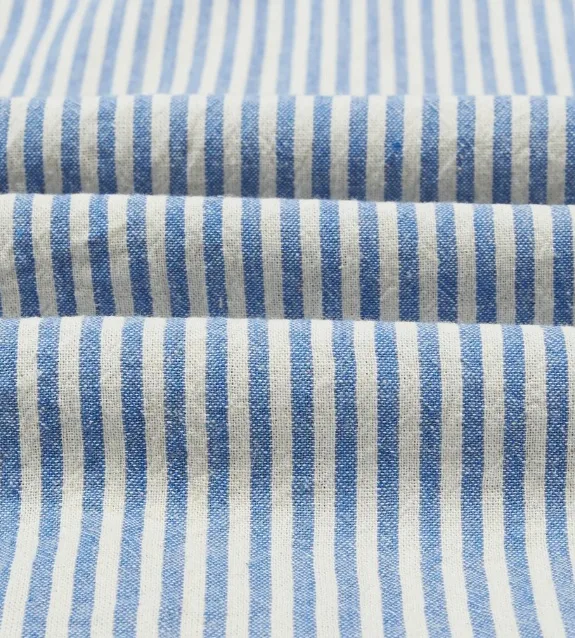 Blue & white striped drapery