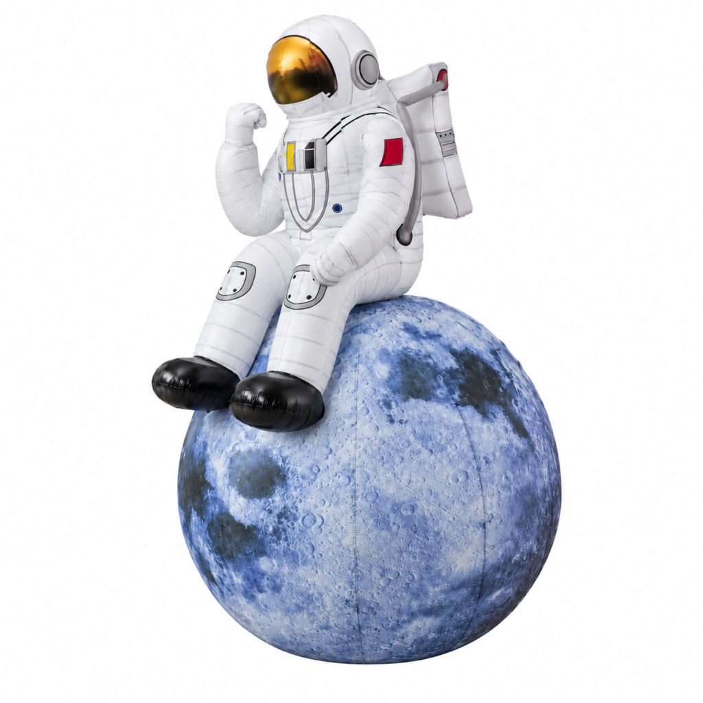 Inflatable astronaut with planet