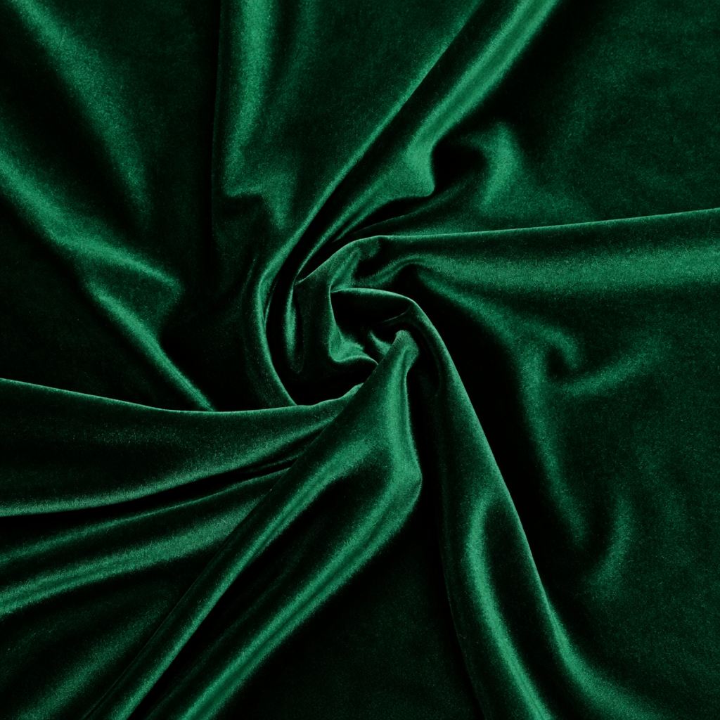 Drapery dark green velour